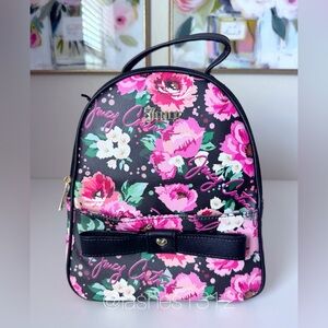 JUICY COUTURE Bag Peek a Bow Backpack with Pouch - Black Floral